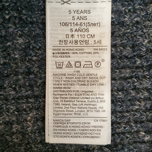 🆕️ Baby GAP Heather Blue Crew Neck Raglan Sweater BOYS SIZE: 5 - Picture 5 of 6